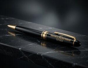 Vintage Sheraton Harbor Island Hotel San Diego Logo Ballpoint Pen Black Gold NIB